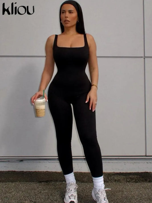 Solid Body-shaping seamless jumpsuit