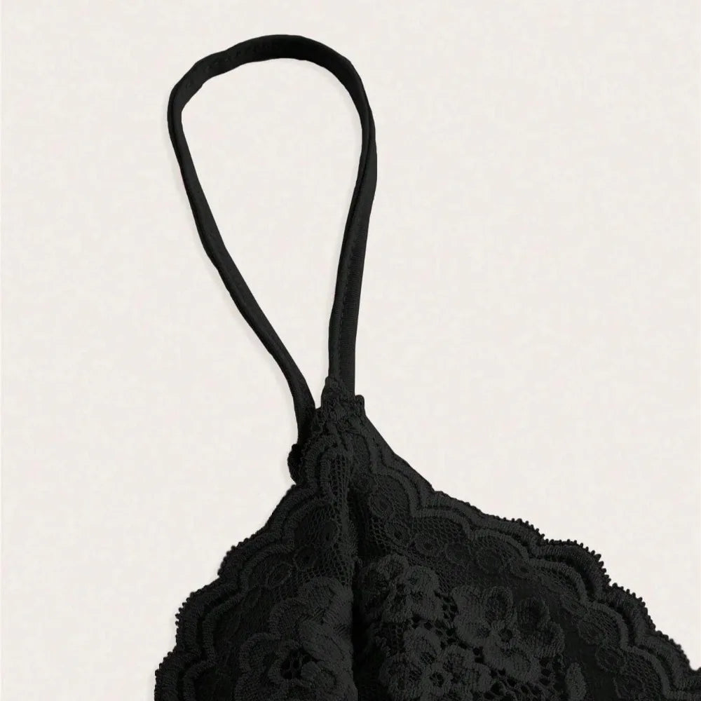 Sexy Lace V-neck Lace Ruched camisole