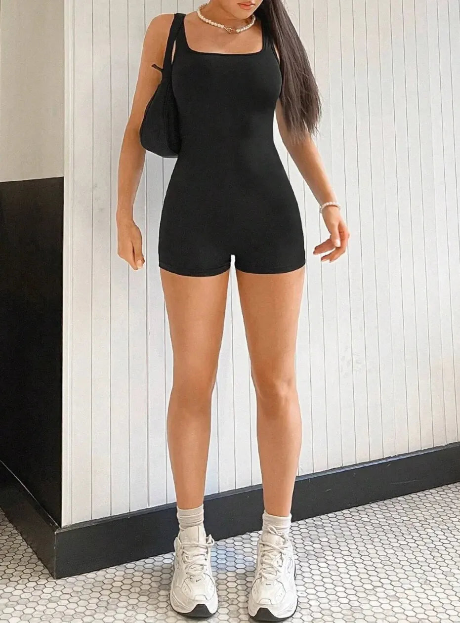 “On The Go” Body hugging shorts Romper