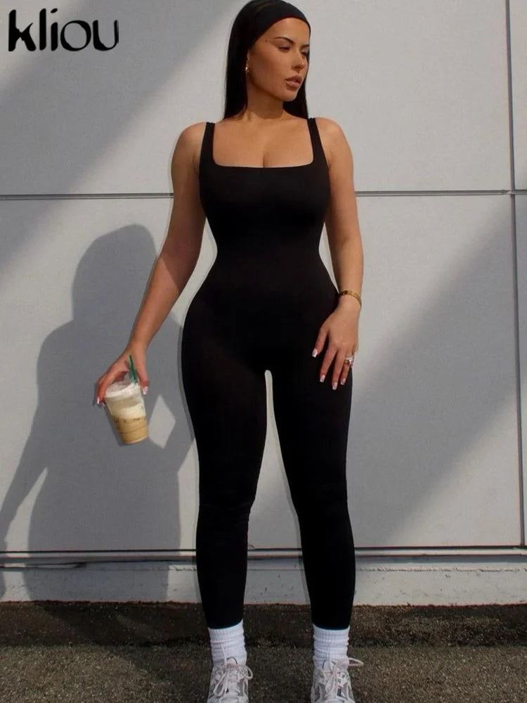 Solid Body-shaping seamless jumpsuit